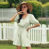Summer Elastic Waist Button Short DressDresses2022-New-V-Neck-Print-Dress-Wome-1