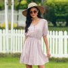 Summer Elastic Waist Button Short DressDresses2022-New-V-Neck-Print-Dress-Wome