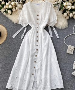 Women’s Lace Fashion Casual Summer Elegant DressDresses2022-White-Lace-Fashion-Clothing