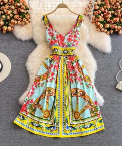 Fashion Summer Vintage Party DressDressesBanulin-2021-Fashion-Runway-Summ