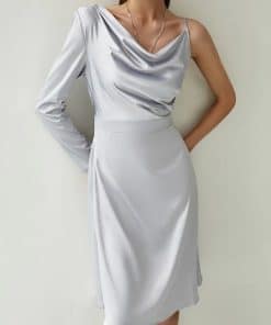Elegant Irregular Satin Silk DressDressesBerryGo-Elegant-irregular-satin