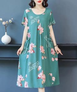 Plus Size Bohemian Style Pocket Comfortable Long DressDressesBohemian-Summer-Woman-Dress-with