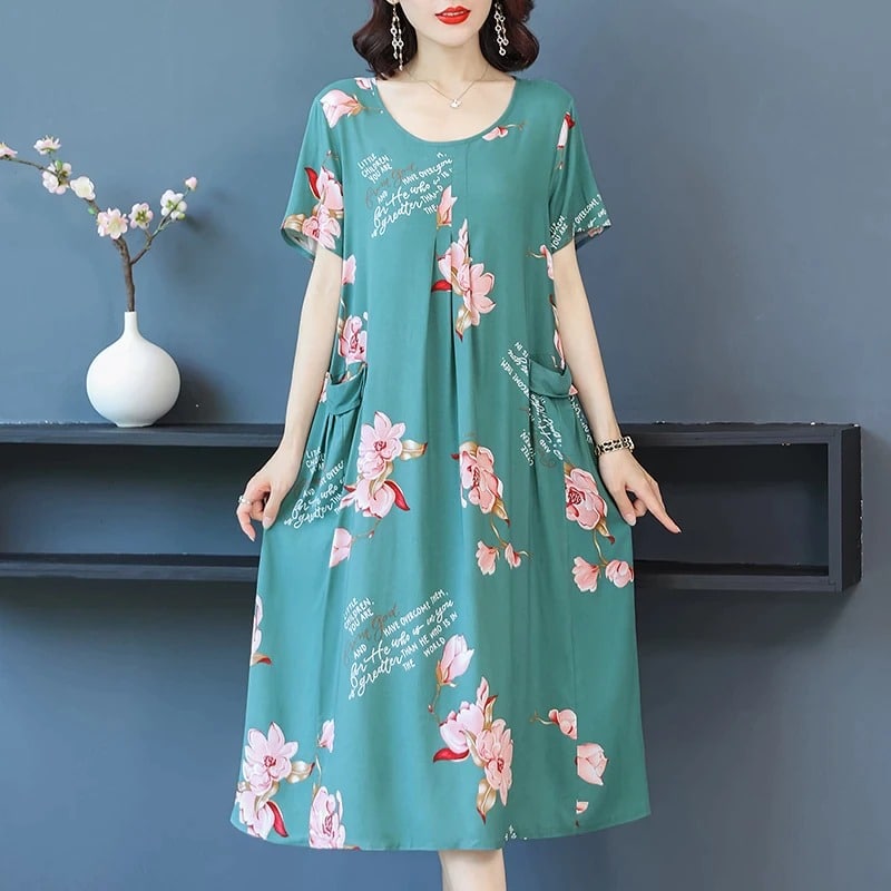 Plus Size Bohemian Style Pocket Comfortable Long Dress – Miggon
