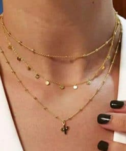 Women’s Tassel Pendant Chain Choker NecklaceJewelleriesLATS-Gold-color-Choker-Necklace-1