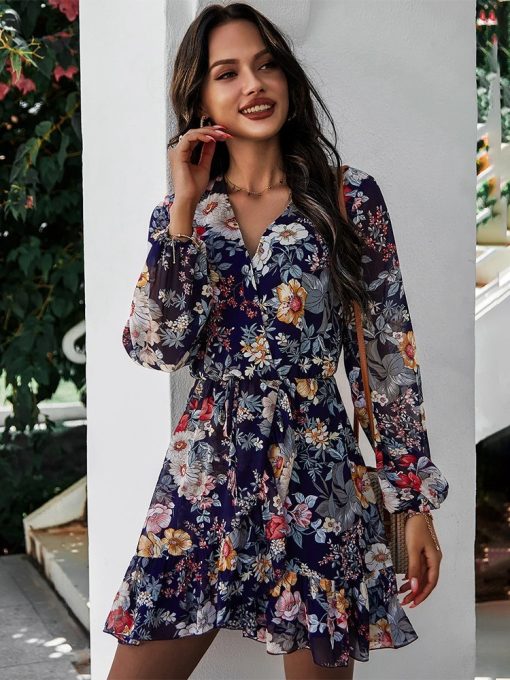 New Ladies Chic Print Mini Dress – Miggon