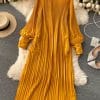 Vintage Pleated Chiffon Long DressDressesVintage-Pleated-Chiffon-Long-Dre