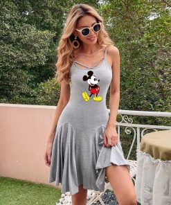Disney Mickey Mouse Print Suspender DressDressesmainimage0Disney-Mickey-Mouse-print-suspender-dress-European-and-American-fashion-sexy-pleated-summer-ladies-dresses-for