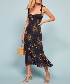 Women’s Summer Sleeveless Long DressBottomsmainimage0Dresses-For-Women-2021-Elegant-Vintage-Floral-Dress-Frill-Sweetheart-Neck-Sleeveless-Strap-Tie-Ruffle-Hem