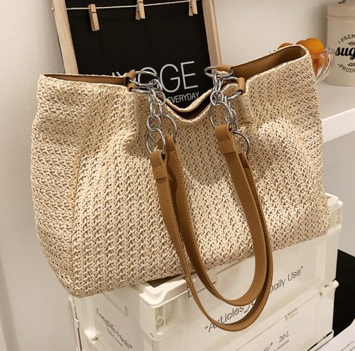 Large Capacity Luxury Straw Trendy Shoulder BagsHandbagsmainimage0Large-Capacity-Shoulder-Bags-For-Women-2022-New-Fashion-Straw-Bag-Luxury-Designer-Popular-Beach-Bag