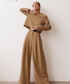 2 Piece Loose Comfortable OutfitsDressesmainimage0Mnealways18-Classic-Wide-Pants-Floor-Length-Pleated-Loose-Women-Trousers-Spring-Wide-Leg-Pants-Vintage-Female