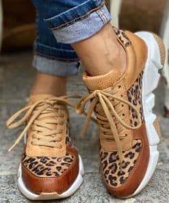 Women’s New Thick-Soled Round Toe Leopard Print SneakersFlatsmainimage0Plus-size-36-44-New-Thick-soled-Round-Toe-Low-top-Leopard-Print-Women-s-Singles