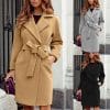 Hot Sale Winter Elegant Lapel Long Woolen CoatTopsmainimage0Winter-Woolen-Coat-Elegant-Lapel-Long-Woolen-Coat-Bathrobe-Bandage-Urban-Business-Women-s-Clothing-Long