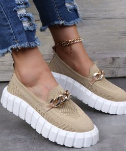Women’s Chain Trendy Flat LoafersFlatsmainimage0Women-s-Chain-Loafer-Flats-For-Women-Round-Toe-Slip-On-Mesh-Sneaker-Casual-Shoes-Fabric