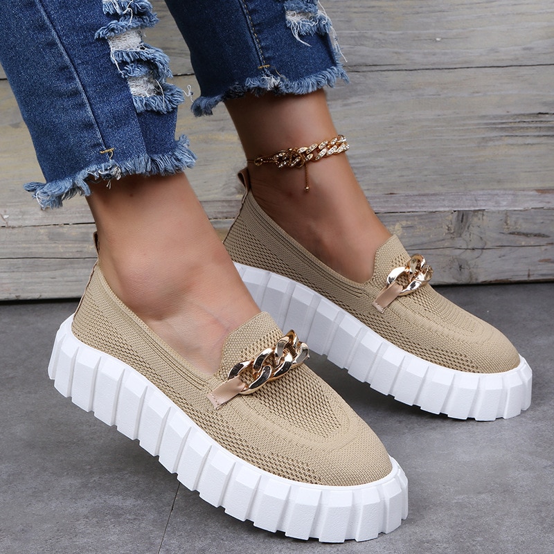 Women’s Chain Trendy Flat Loafers – Miggon