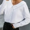 V Neck Backless Women’s BlousesTopsmainimage1BerryGo-V-neck-white-Backless-chain-women-blouse-shirts-Long-sleeve-botton-turn-down-collar-tops