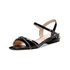 Women’s Black Beige Party Style PU Leather Summer SandalsSandalsmainimage1Summer-Sandals-Women-2022-Black-Beige-Party-style-PU-Leather-Summer-3cm-Heel-Wedge-Women-s