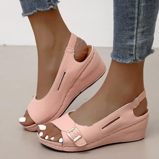 Women’s Platform Wedge SandalsSandalsmainimage22022-Summer-White-Women-s-Sandals-Black-Platform-Women-Sandals-Wedge-Summer-Chaussures-Femme-Sandals-Size