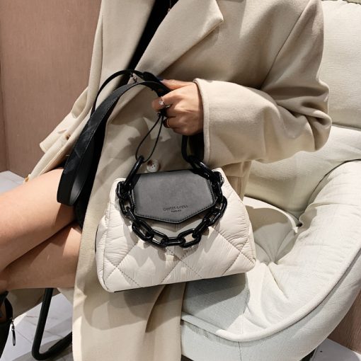 PU Leather Padded Quilted Women’s Designer HandbagsHandbagsmainimage2Kawaii-Tote-Bag-2022-Hit-Winter-PU-Leather-Padded-Quilted-Women-s-Designer-Handbag-Luxury-Brand