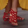 Round Toe Hollow-Out Breathable SandalsSandalsmainimage2Summer-Women-Sandals-Round-Toe-Hollow-wedges-Sandals-Casual-Closed-Toe-Flat-Rome-Sandals-plus-size