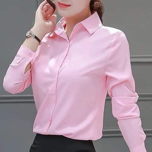 Women’s Korean Office Lady Cotton Trendy ShirtsTopsmainimage2Women-Cotton-Shirts-Women-White-Shirt-Long-Sleeve-Blouse-Female-Tops-OL-Basic-Shirt-Blouses-2022