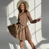 Women’s Vintage Sashes A-line Mini DressDressesmainimage2Women-Vintage-Sashes-Corduroy-A-line-Mini-Dress-Long-Sleeve-O-neck-Khaki-Color-Elegant-Casual