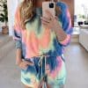 2 Piece Summer Set Shorts+ShirtSwimwearsmainimage2hirigin-New-Tie-Dye-Colorful-2Pieces-Sets-Women-Tracksuits-Casual-Long-Sleeve-Pullovers-Lace-Up-Shorts
