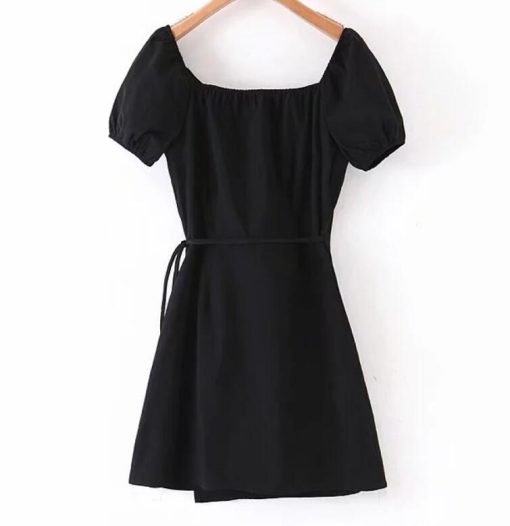 New French V neck Front Slit Wrap DressDressesmainimage32020-New-French-V-neck-Front-Slit-Wrap-Dress-Holiday-Woman-Tie-Bow-Lace-up-Waist
