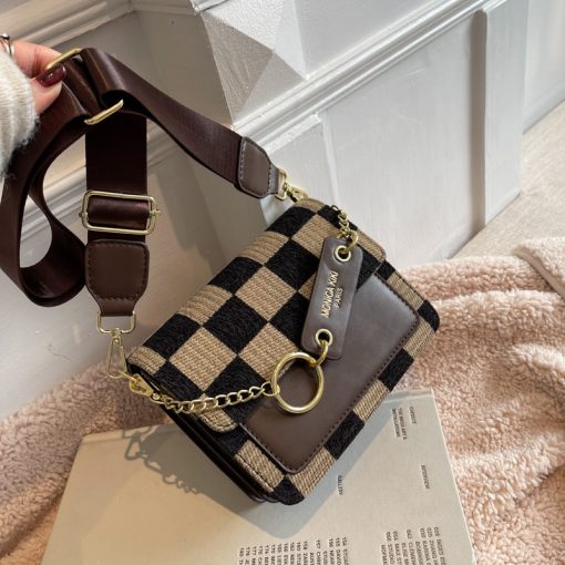 Women’s Luxury Design Simple Shoulder Bag HandbagsHandbagsmainimage3Checkerboard-Mini-Fabric-Flap-Crossbody-Sling-Bags-for-Women-2022-Luxury-Brand-Design-Handbag-Simple-Shoulder