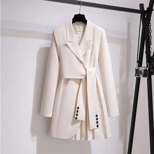 Fashion Trench Vintage Windbreaker Jackets With Belt BlazersTopsmainimage3Fashion-Trench-Coat-Dress-Women-2022-New-Spring-Autumn-Windbreaker-Coat-Female-Oversize-4XL-Black-White