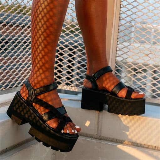 New Female Mixed Colors Summer Gladiator SandalsSandalsmainimage3New-Female-Mixed-Colors-Summer-Gladiator-Sandals-Fashion-Platform-Chunky-High-Heels-Sandals-Women-2022-Casual