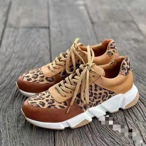 Women’s New Thick-Soled Round Toe Leopard Print SneakersFlatsmainimage3Plus-size-36-44-New-Thick-soled-Round-Toe-Low-top-Leopard-Print-Women-s-Singles