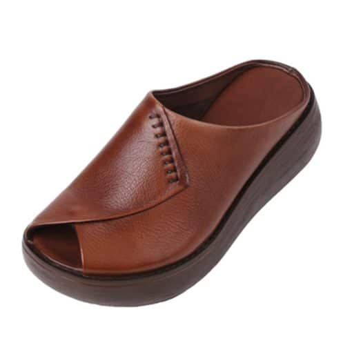 Ladies Summer Soft Leather Wedge SlippersSandalsmainimage3Women-Slippers-2022-Ladies-Summer-Soft-Leather-Shoes-Female-Wedge-Heels-Fashion-Mules-Platform-Anti-Slip