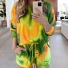 2 Piece Summer Set Shorts+ShirtSwimwearsmainimage3hirigin-New-Tie-Dye-Colorful-2Pieces-Sets-Women-Tracksuits-Casual-Long-Sleeve-Pullovers-Lace-Up-Shorts