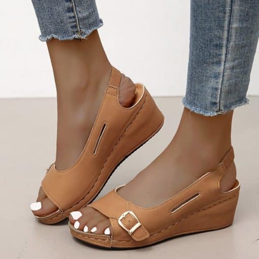 Women’s Platform Wedge SandalsSandalsmainimage42022-Summer-White-Women-s-Sandals-Black-Platform-Women-Sandals-Wedge-Summer-Chaussures-Femme-Sandals-Size