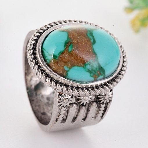 Large Vintage Boho Antique Color RingsJewelleriesmainimage4Bohemian-Style-Large-Oval-Turquoises-Blue-Stone-Rings-Bague-for-Women-Man-Vintage-Ethnic-Ring-Jewelry