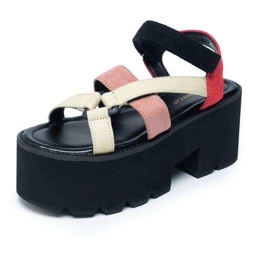 New Female Mixed Colors Summer Gladiator SandalsSandalsmainimage4New-Female-Mixed-Colors-Summer-Gladiator-Sandals-Fashion-Platform-Chunky-High-Heels-Sandals-Women-2022-Casual