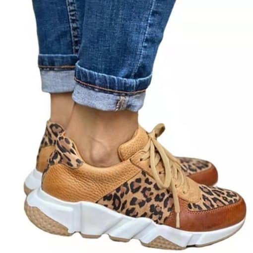 Women’s New Thick-Soled Round Toe Leopard Print SneakersFlatsmainimage4Plus-size-36-44-New-Thick-soled-Round-Toe-Low-top-Leopard-Print-Women-s-Singles
