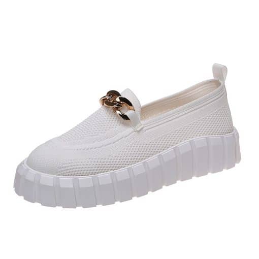 Women’s Chain Trendy Flat LoafersFlatsmainimage4Women-s-Chain-Loafer-Flats-For-Women-Round-Toe-Slip-On-Mesh-Sneaker-Casual-Shoes-Fabric