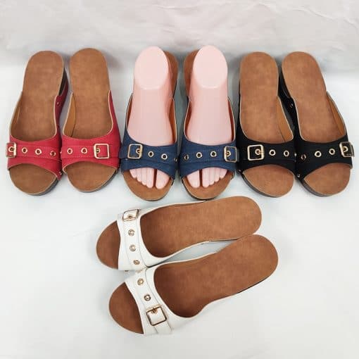 Women’s New Rivet Platform Slippers-SandalsSandalsmainimage5Rimocy-2022-New-Rivet-Platform-Slippers-Women-Summer-Fashion-Buckle-Wedges-Slides-Woman-Plus-Size-Thick