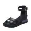 Ladies Summer Wedge Open Toe Cute SandalsSandalsmainimage5Summer-Wedge-Shoes-for-Women-Sandals-Solid-Color-Open-Toe-High-Heels-Casual-Ladies-Buckle-Strap