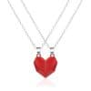 2Pcs Magnetic Heart Couple NecklaceJewelleriesred-4