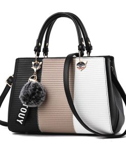 New Fashion Trendy Luxury Messenger HandbagsHandbagsvariantimage02021-new-fashion-hit-color-handbag-all-match-hair-ball-pendant-shoulder-messenger-bag-European-beauty