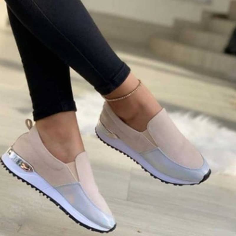 Women’s Suede Leather Flat Running Sneakers – Miggon