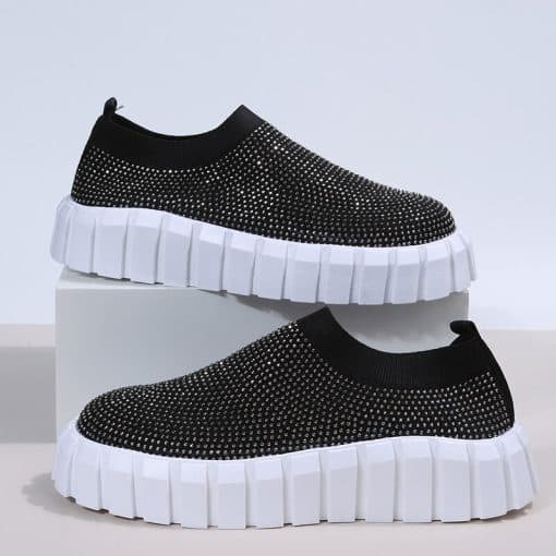 Spring New Women’s Platform SneakersFlatsvariantimage02022-Spring-New-Women-Platform-Shoes-Black-Rhinestone-Foot-Thick-Bottom-Sneakers-Plus-Size-Women-Shoes