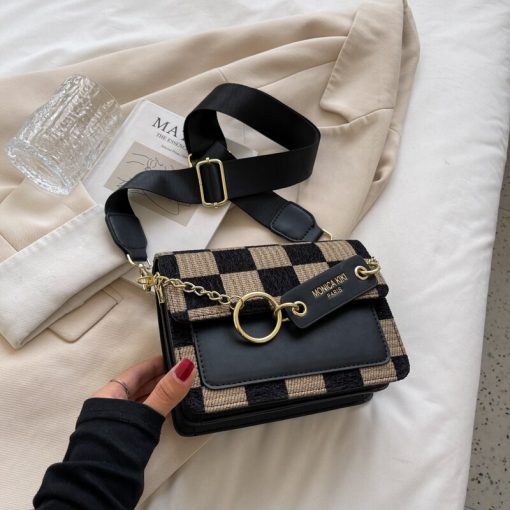 Women’s Luxury Design Simple Shoulder Bag HandbagsHandbagsvariantimage0Checkerboard-Mini-Fabric-Flap-Crossbody-Sling-Bags-for-Women-2022-Luxury-Brand-Design-Handbag-Simple-Shoulder