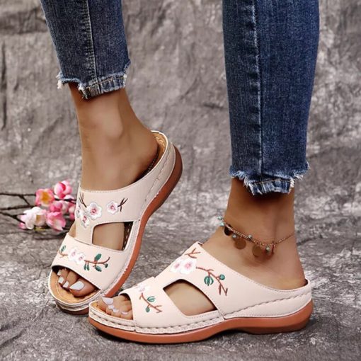 Women’s Vintage Floral Adorable SandalsSandalsvariantimage0Shoes-For-Women-2021-Leather-Flower-Embroidered-Vintage-Casual-Soft-Footbed-Orthopedic-Arch-support-Sandals-Sapatos