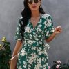 New Trendy Floral Print With Belt RompersSwimwearsvariantimage0Surplice-Front-Allover-Floral-Print-Belted-Playsuits-Women-Deep-V-Neck-Wide-Leg-Pants-Rompers-Summer