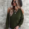 Autumn Winter Solid Color Off Shoulder Pullover SweatersTopsvariantimage1Autumn-Winter-Solid-Color-Off-Shoulder-Pullover-Sweater-Women-2022-New-Long-Sleeved-Thick-Stitch-Knitted