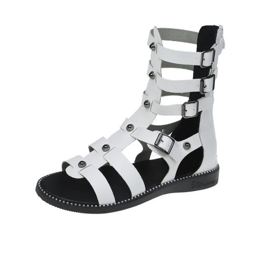 Roman Gladiator Bandage Cool Mid Calf Flat SandalsSandalsvariantimage1Roman-Gladiator-Bandage-Cool-Boots-Women-Mid-Calf-High-Flats-Sandalias-Botas-Women-Shoes-Girls-Summer