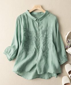 Women’s Cotton Linen Casual ShirtsTopsvariantimage1Women-Cotton-Linen-Casual-Shirts-New-Arrival-2022-Summer-Vintage-Floral-Embroidery-Loose-Comfortable-Female-Tops